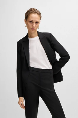 Regular-fit jacket virgin wool with slit cuffs