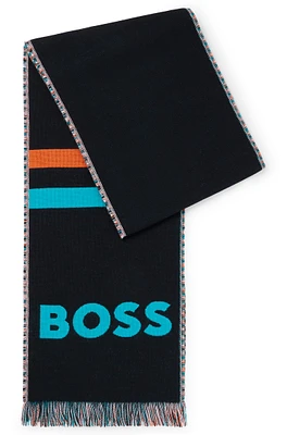 BOSS x NFL logo scarf with Miami Dolphins branding