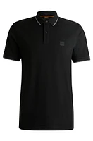 Slim-fit polo shirt washed stretch-cotton piqu