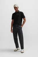 Slim-fit polo shirt washed stretch-cotton piqu