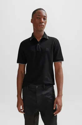 Slim-fit polo shirt stretch-cotton piqu