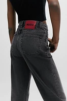 Modern-fit wide-leg jeans black denim