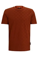 Porsche x BOSS mercerized-cotton T-shirt with check jacquard