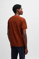 Porsche x BOSS mercerized-cotton T-shirt with check jacquard