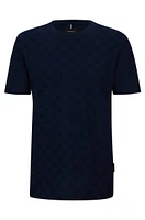 Porsche x BOSS mercerized-cotton T-shirt with check jacquard