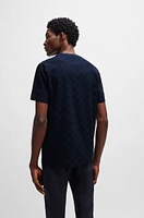 Porsche x BOSS mercerized-cotton T-shirt with check jacquard