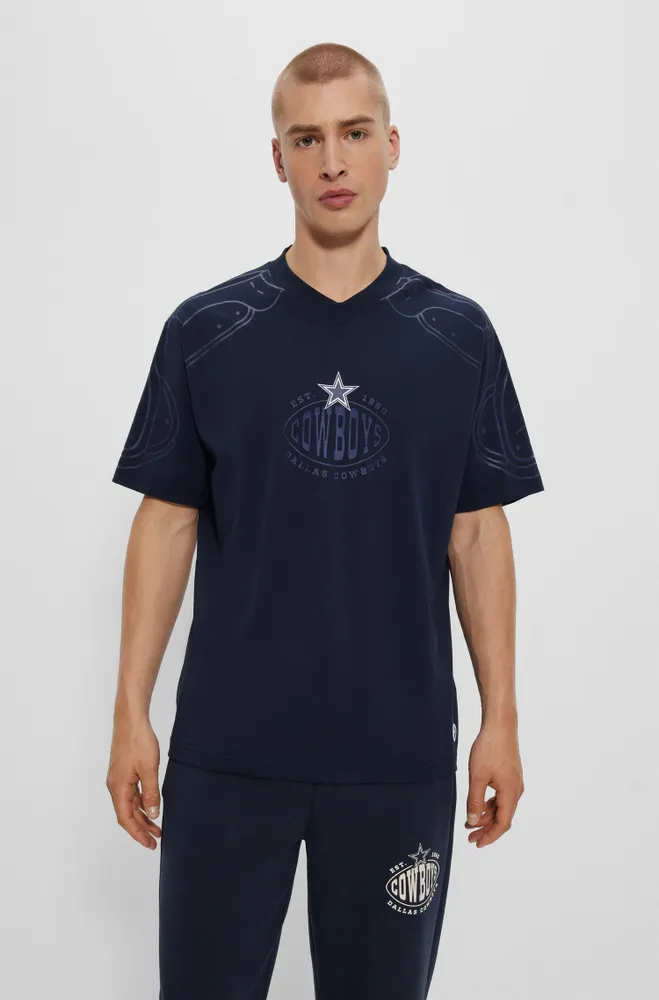 BOSS - BOSS x NFL stretch-cotton T-shirt with collaborative branding
