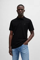 Stretch-cotton slim-fit polo shirt with logo patch