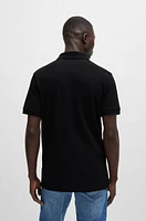 Stretch-cotton slim-fit polo shirt with logo patch