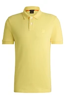 Polo slim fit de algodón elástico con parche logo