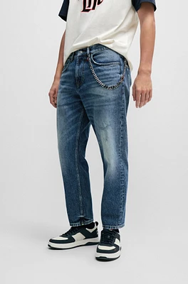 Loose-fit jeans vintage-washed comfort-stretch denim
