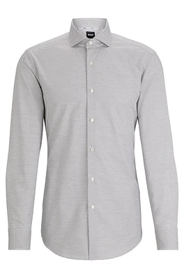 Slim-fit shirt easy-iron structured stretch cotton