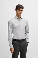 Slim-fit shirt easy-iron structured stretch cotton