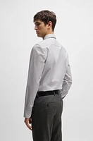 Slim-fit shirt easy-iron structured stretch cotton