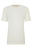 Textured-knit T-shirt cotton and silk