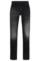 Regular-fit jeans black Italian cashmere-touch denim