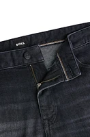 Regular-fit jeans black Italian cashmere-touch denim