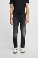 Regular-fit jeans black Italian cashmere-touch denim