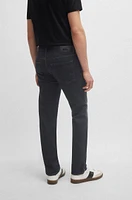 Regular-fit jeans black Italian cashmere-touch denim