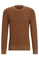 Regular-fit sweater silk with geometric structure