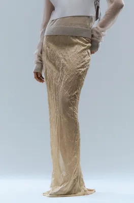 Slim-fit maxi skirt with crinkled effect