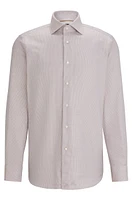 Regular-fit long-sleeved shirt cotton dobby