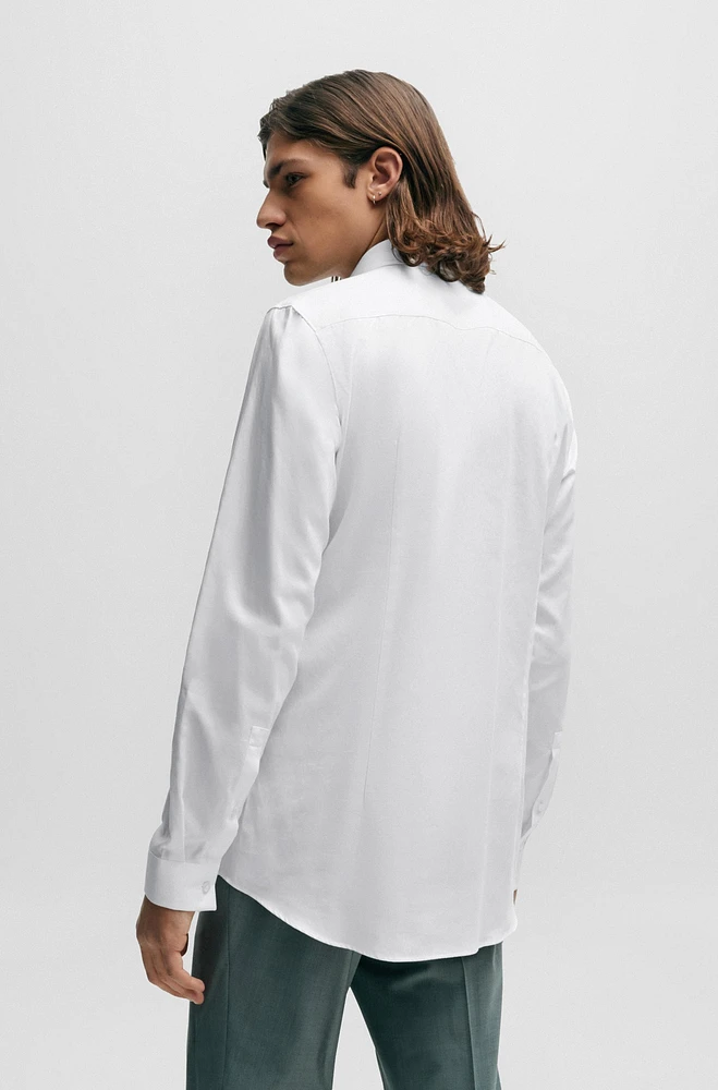 Camisa slim fit de jacquard algodón
