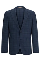 Slim-fit jacket a checked wool blend