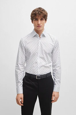 Slim-fit shirt printed stretch cotton