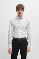 Slim-fit shirt printed stretch cotton