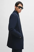 Regular-fit button-up coat stretch material