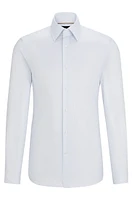 Slim-fit shirt cotton dobby with angled cuffs