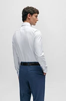 Slim-fit shirt cotton dobby with angled cuffs