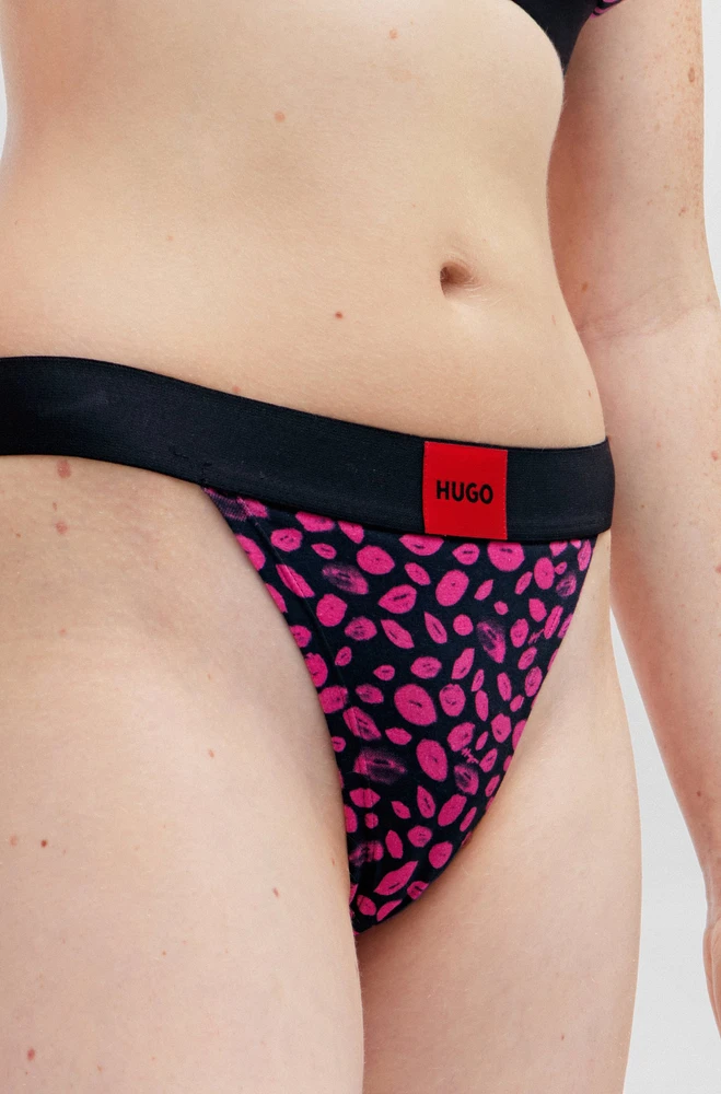 Tanga de algodón elástico con estampado la temporada