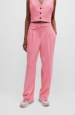 Relaxed-fit trousers stretch fabric with front pleats