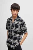 Relaxed-fit shirt abstract-print canvas