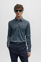 Slim-fit shirt structured cotton jacquard