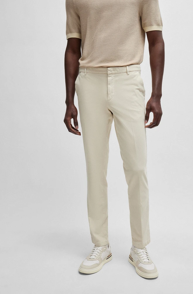 Slim-fit regular-rise chinos stretch cotton