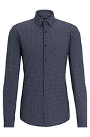 Slim-fit shirt printed performance-stretch fabric