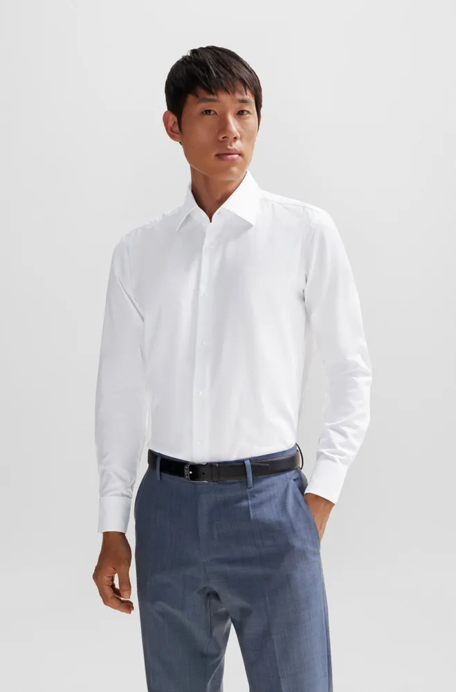 Regular-fit shirt easy-iron Oxford stretch cotton