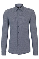 Slim-fit shirt printed performance-stretch material