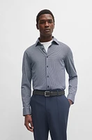 Slim-fit shirt printed performance-stretch material