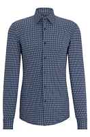 Slim-fit shirt printed performance-stretch material