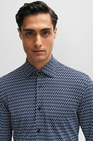 Slim-fit shirt printed performance-stretch material