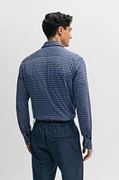 Slim-fit shirt printed performance-stretch material