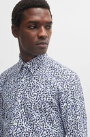 Slim-fit shirt printed performance-stretch material