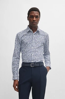 Slim-fit shirt printed performance-stretch material