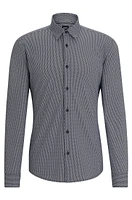 Slim-fit shirt printed performance-stretch fabric