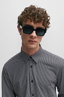 Slim-fit shirt printed performance-stretch fabric