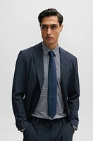 Slim-fit shirt geometric-printed performance-stretch material